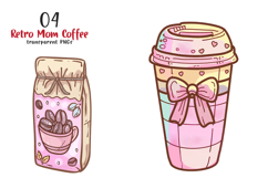 Retro Mom Coffee Png Clipart Product Image 1