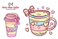 Retro Mom Coffee Png Clipart Product Image 1