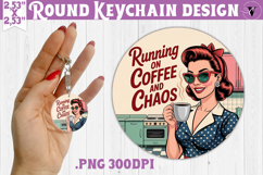Retro Mom Round Keychain | Housewife Funny Mama sublimation Product Image 1