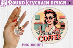 Retro Mom Round Keychain | Housewife Funny Mama sublimation Product Image 1