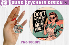 Retro Mom Round Keychain | Housewife Funny Mama sublimation Product Image 1