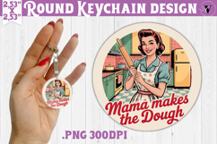 Retro Mom Round Keychain | Housewife Funny Mama sublimation Product Image 1