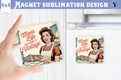 Retro Mom Square Magnet | Housewife Funny Mama sublimation Product Image 1