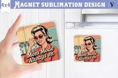 Retro Mom Square Magnet | Housewife Funny Mama sublimation Product Image 1