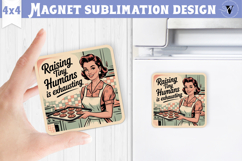 Retro Mom Square Magnet | Housewife Funny Mama sublimation Product Image 1