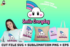 Smile Everyday SVG PNG | Retro Quotes | Positive quotes Product Image 1