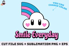 Smile Everyday SVG PNG | Retro Quotes | Positive quotes Product Image 2