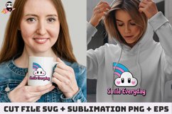 Smile Everyday SVG PNG | Retro Quotes | Positive quotes Product Image 4