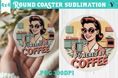 Retro Mom Round Coaster | Housewife Funny Mama sublimation Product Image 1