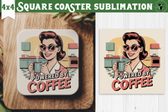 Retro Mom Square Coaster | Housewife Funny Mama sublimation Product Image 1