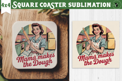 Retro Mom Square Coaster | Housewife Funny Mama sublimation Product Image 1