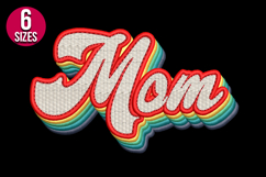 Retro Mom Text Machine Embroidery Design Product Image 2