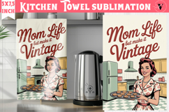 Retro Mom kitchen towel | Housewife Funny Mom sublimation Product Image 1