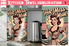 Retro Mom kitchen towel | Housewife Funny Mom sublimation Product Image 1