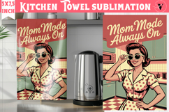 Retro Mom kitchen towel | Housewife Funny Mom sublimation Product Image 1
