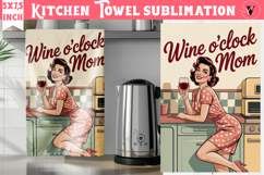 Retro Mom kitchen towel | Housewife Funny Mama sublimation Product Image 1