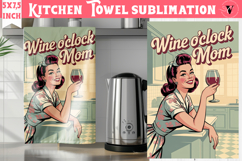 Retro Mom kitchen towel | Housewife Funny Mama sublimation Product Image 1
