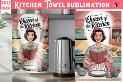 Retro Mom kitchen towel | Housewife Funny Mama sublimation Product Image 1