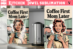 Retro Mom kitchen towel | Housewife Funny Mama sublimation Product Image 1