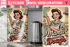 Retro Mom kitchen towel | Housewife Funny Mama sublimation Product Image 1