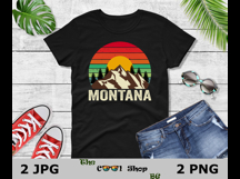 Retro Montana Vintage Sublimation Png, Montana Sunset Png Product Image 2