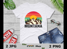 Retro Montana Vintage Sublimation Png, Montana Sunset Png Product Image 3
