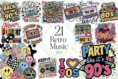 Retro Music Sublimation Clipart Product Image 1