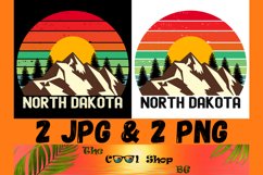 Retro North Dakota Vintage Sublimation Png, North Dakota Png Product Image 1
