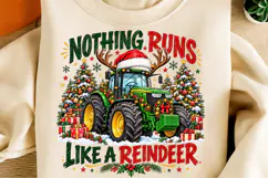 Nothing Runs Like a Reindeer PNG | Funny Christmas Tractor Product Image 2