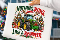 Nothing Runs Like a Reindeer PNG | Funny Christmas Tractor Product Image 3