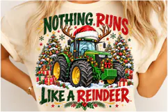 Nothing Runs Like a Reindeer PNG | Funny Christmas Tractor Product Image 4