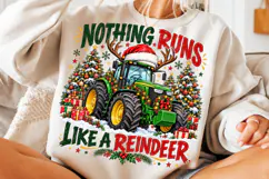 Nothing Runs Like a Reindeer PNG | Funny Christmas Tractor Product Image 5