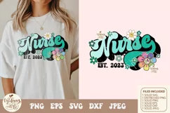 Nurse Est 2023 PNG, svg, Varsity Nurse Sublimation Design Product Image 1