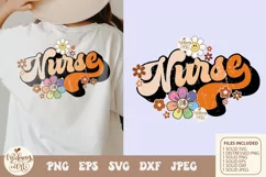 Retro nurse with daisy svg png sublimation, distressed png Product Image 3