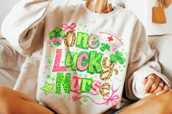 Retro One Lucky Nurse PNG, St Patrick's Day Nurse PNG, Nurse Product Image 4
