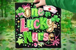 Retro One Lucky Nurse PNG, St Patrick's Day Nurse PNG, Nurse Product Image 7