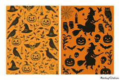 Retro Halloween Witch &amp; Pumpkin Scrapbook Pages Vintage Product Image 3