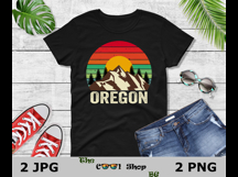Retro Oregon Vintage Sublimation Png, Oregon Sunset Design Product Image 2