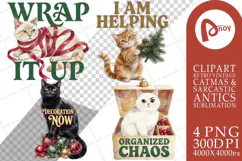 Retro Ornament Mischief Kitties Sublimation Product Image 1