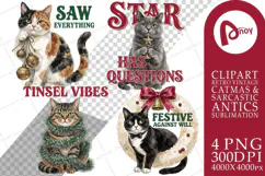 Retro Ornament Mischief Kitties Sublimation Product Image 1