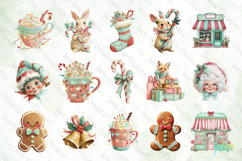 Retro Pastel Christmas Clipart Bundle Product Image 9