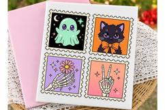 Retro Pastel Halloween Cat Ghost PNG Product Image 2