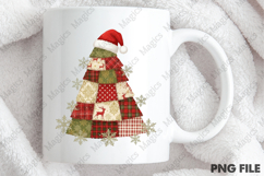 Retro Patchwork Christmas Tree Png Product Image 4
