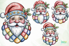 Retro Patchwork Santa Claus Sublimation Product Image 1