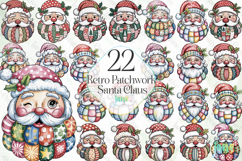 Retro Patchwork Santa Claus Sublimation Product Image 1