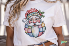 Retro Patchwork Santa Claus Sublimation Product Image 2