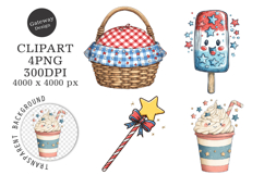 Retro Patriotic 4th Of July Clipart Product Image 1