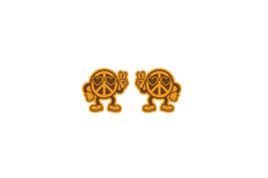 Retro Peace Character Earrings, Studs Laser Cut Template SVG Product Image 2