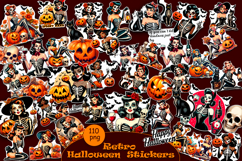 Retro Pin Up Girl Halloween Stickers | Sarcastic Stickers Product Image 1
