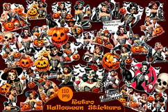 Retro Pin Up Girl Halloween Stickers | Sarcastic Stickers Product Image 1